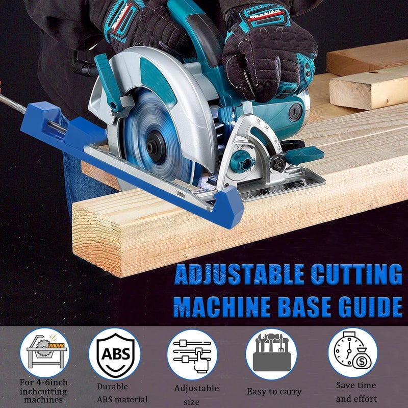 COMATIP Adjustable Cutting Machine Base Guide, New Electric Circular Saw Milling Positioning Clamp, Circular Saw Milling Clamp Precision Wood Cutting Guide for Precision Cutting and Milling Tasks (Blue) - Image 4